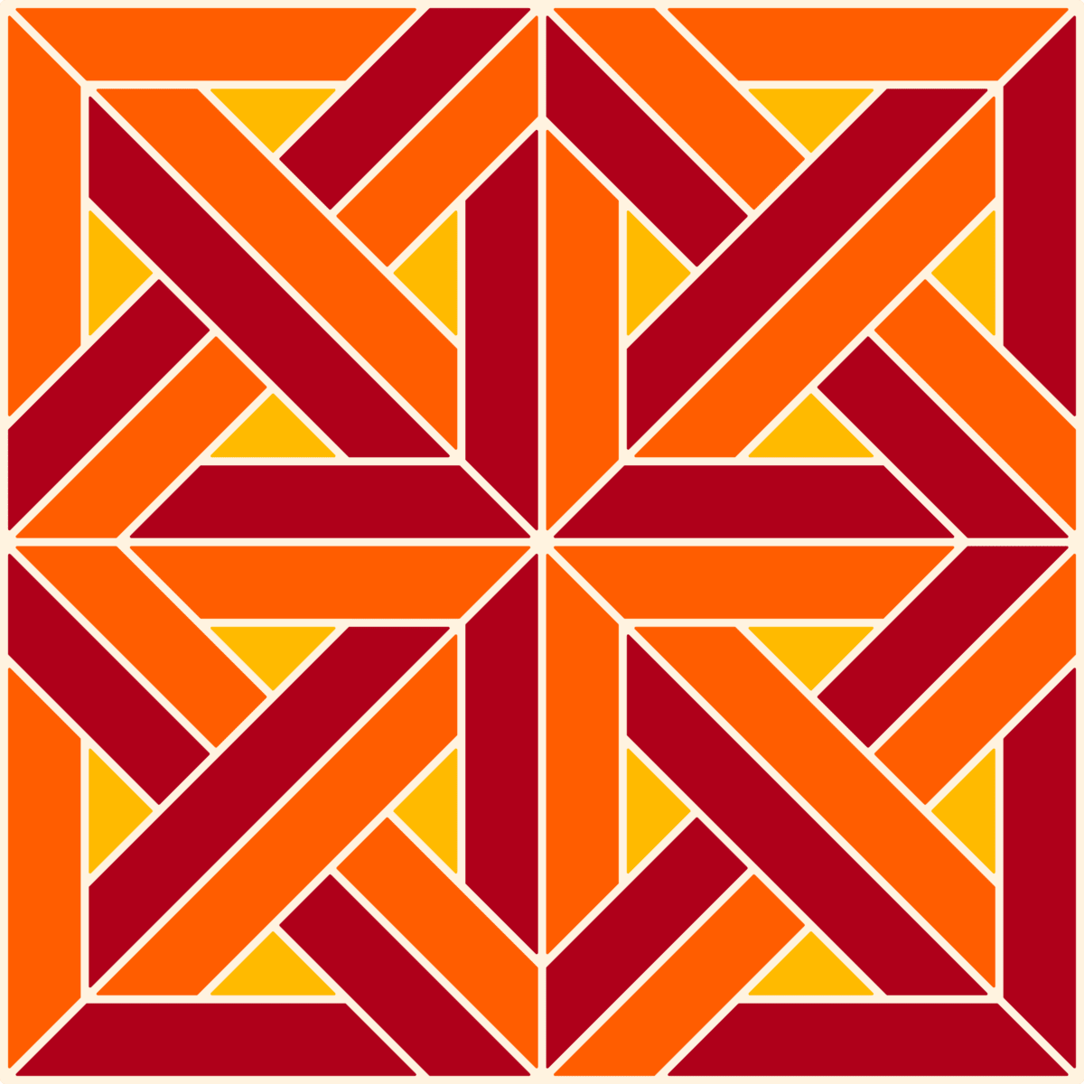 Geometric Pattern: Castel: Art Deco / Red Wolf