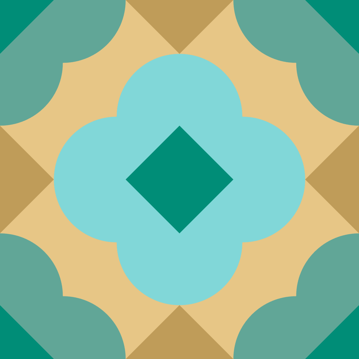 Geometric Pattern: Petala: Art Deco / Red Wolf