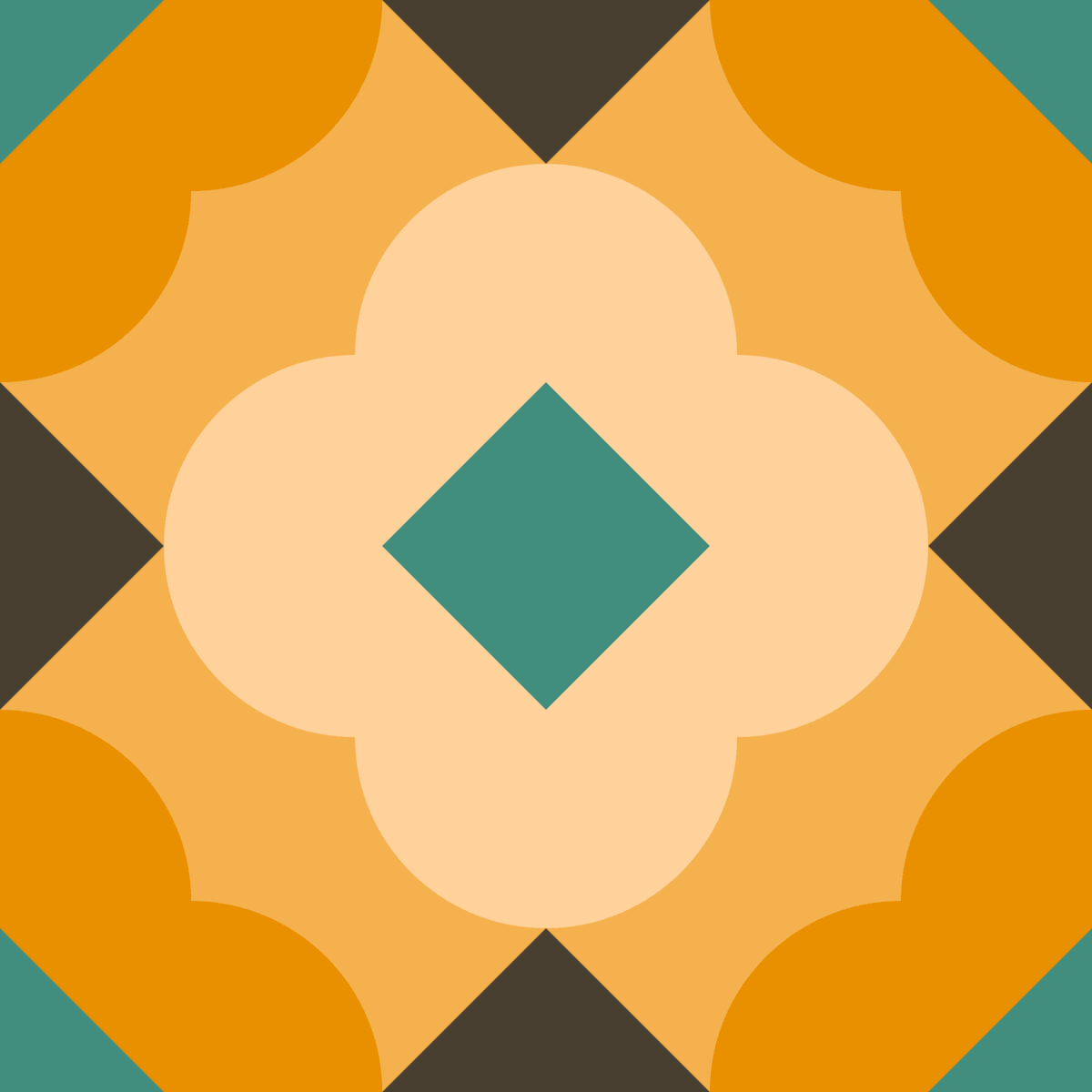 Geometric Pattern: Petala: Art Deco / Red Wolf