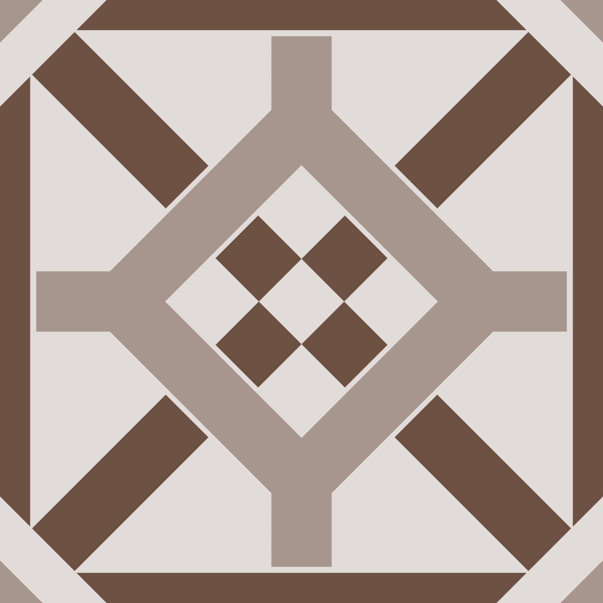 Geometric Pattern: Seville: Stone Light / Red Wolf