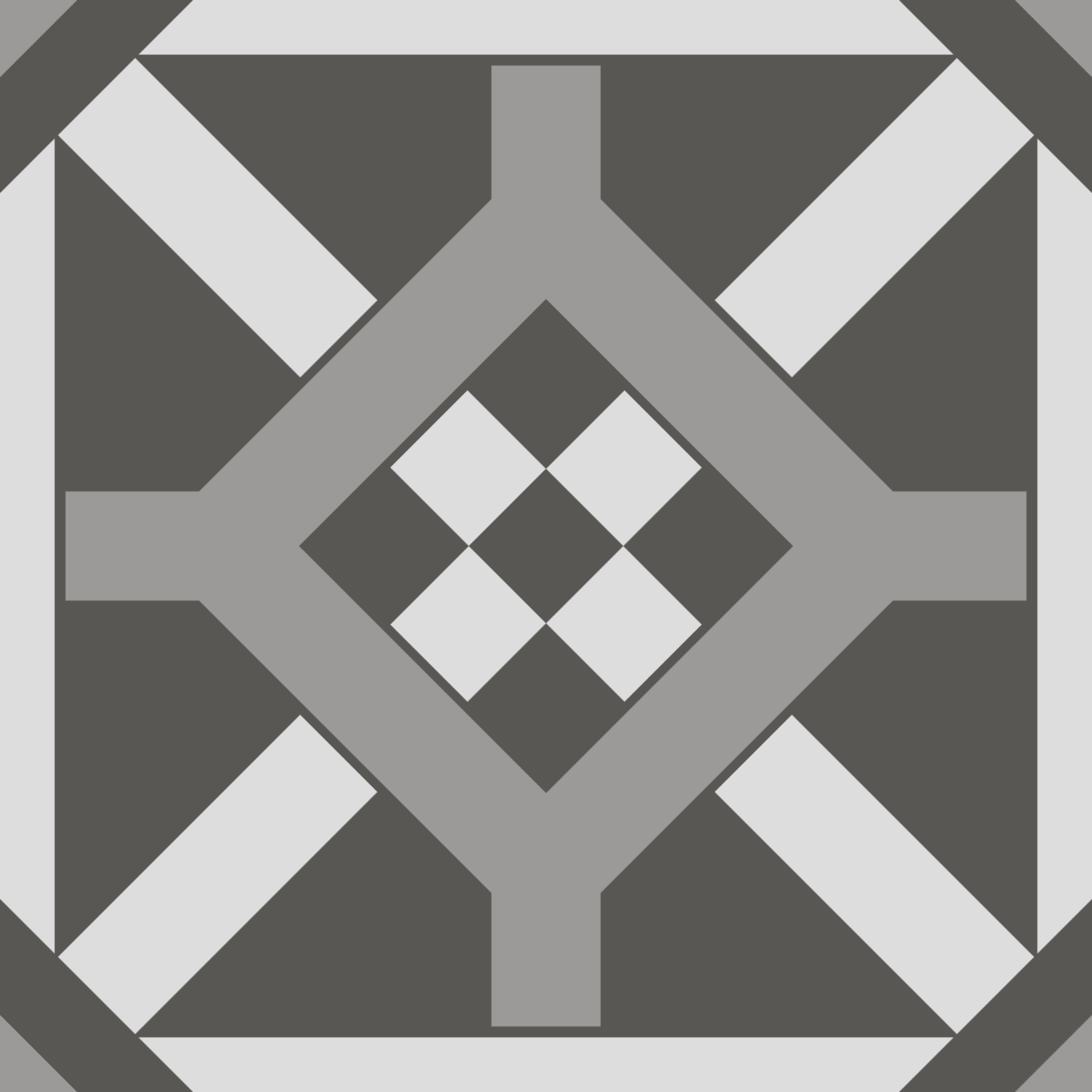 Geometric Pattern: Seville: Stone Dark / Red Wolf