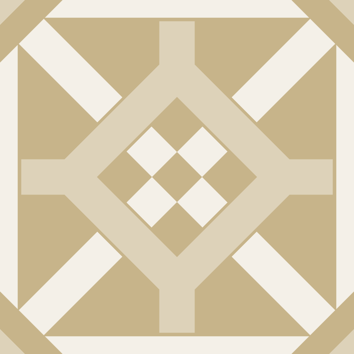 Geometric Pattern: Seville: Stone Dark / Red Wolf