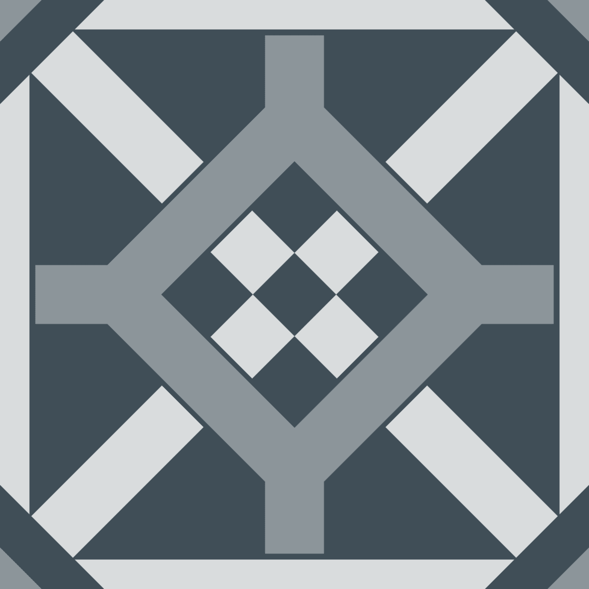 Geometric Pattern: Seville: Stone Dark / Red Wolf