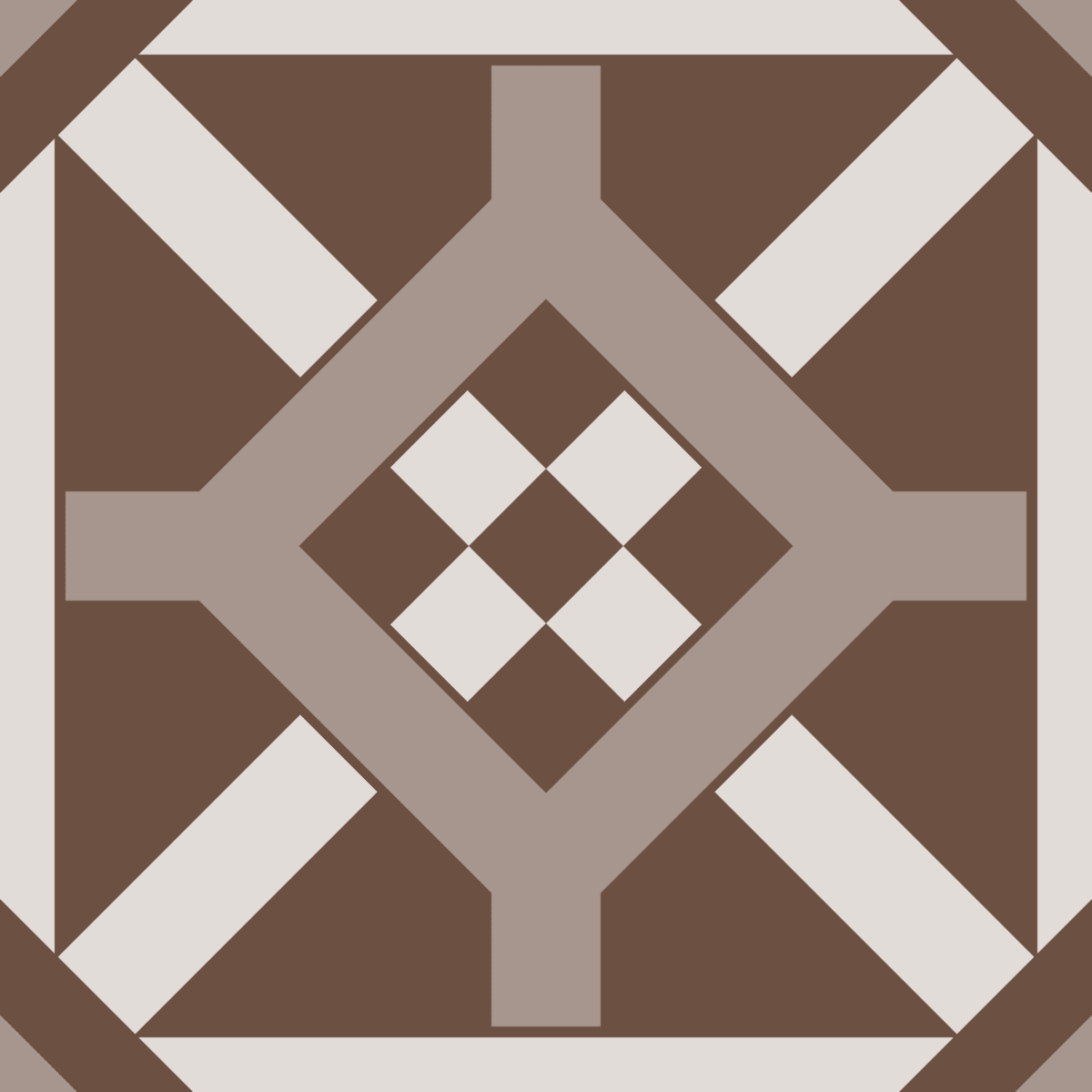 Geometric Pattern: Seville: Stone Dark / Red Wolf