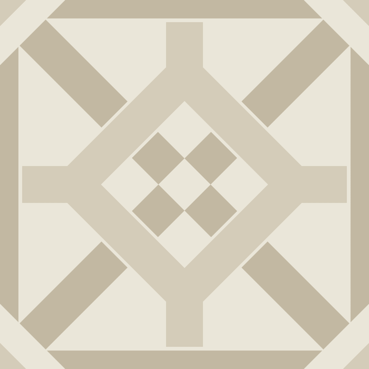 Geometric Pattern: Seville: Antique Light / Red Wolf