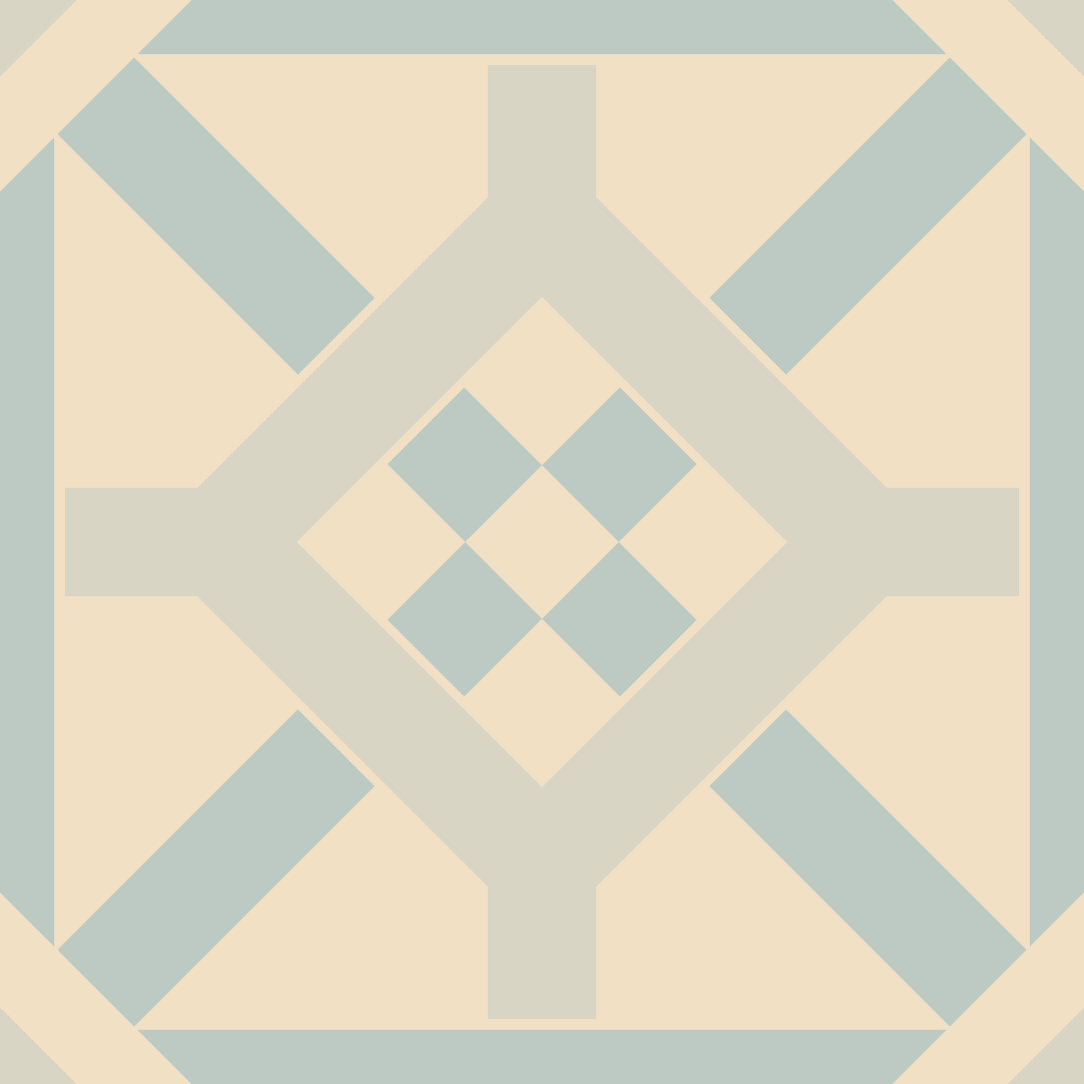 Geometric Pattern: Seville: Antique Light / Red Wolf