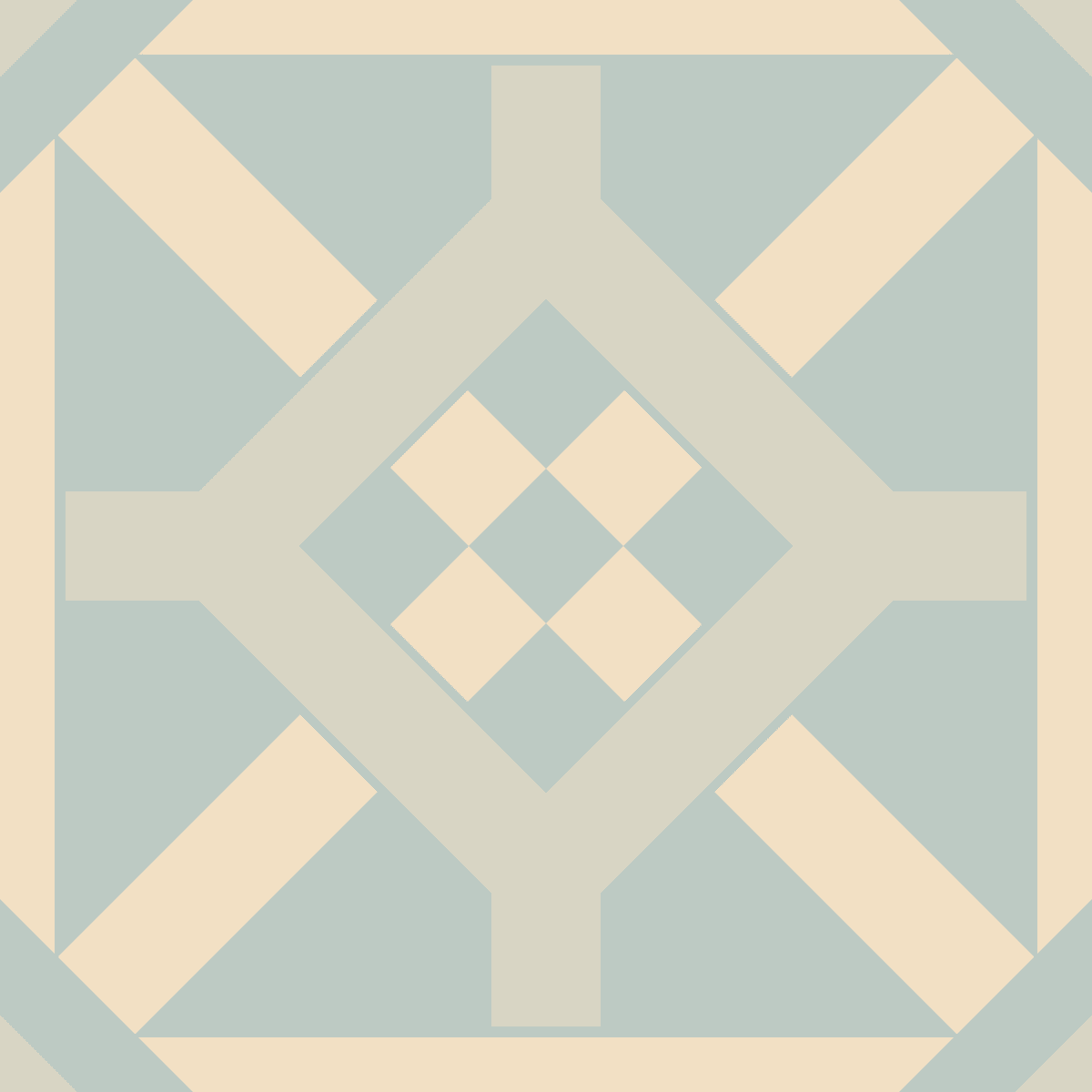 Geometric Pattern: Seville: Antique Dark / Red Wolf