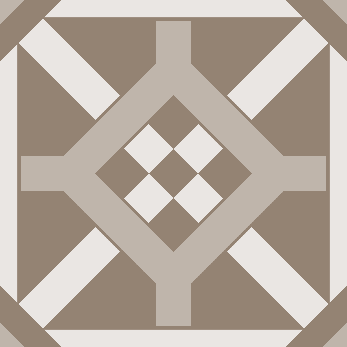 Geometric Pattern: Seville: Cesco Dark / Red Wolf