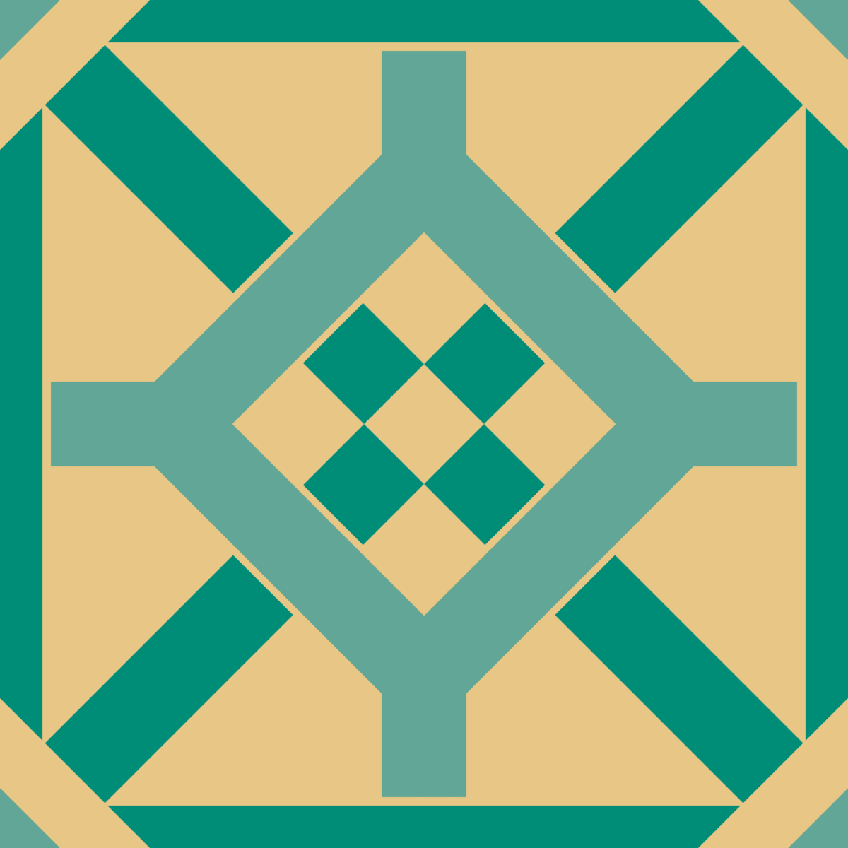 Geometric Pattern: Seville: Art Deco Light / Red Wolf