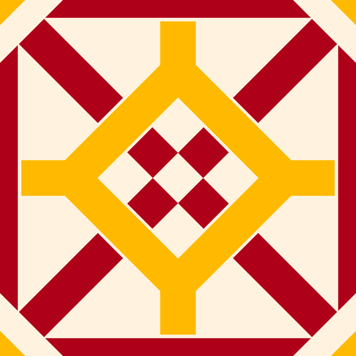 Geometric Pattern: Seville: Art Deco Light / Red Wolf