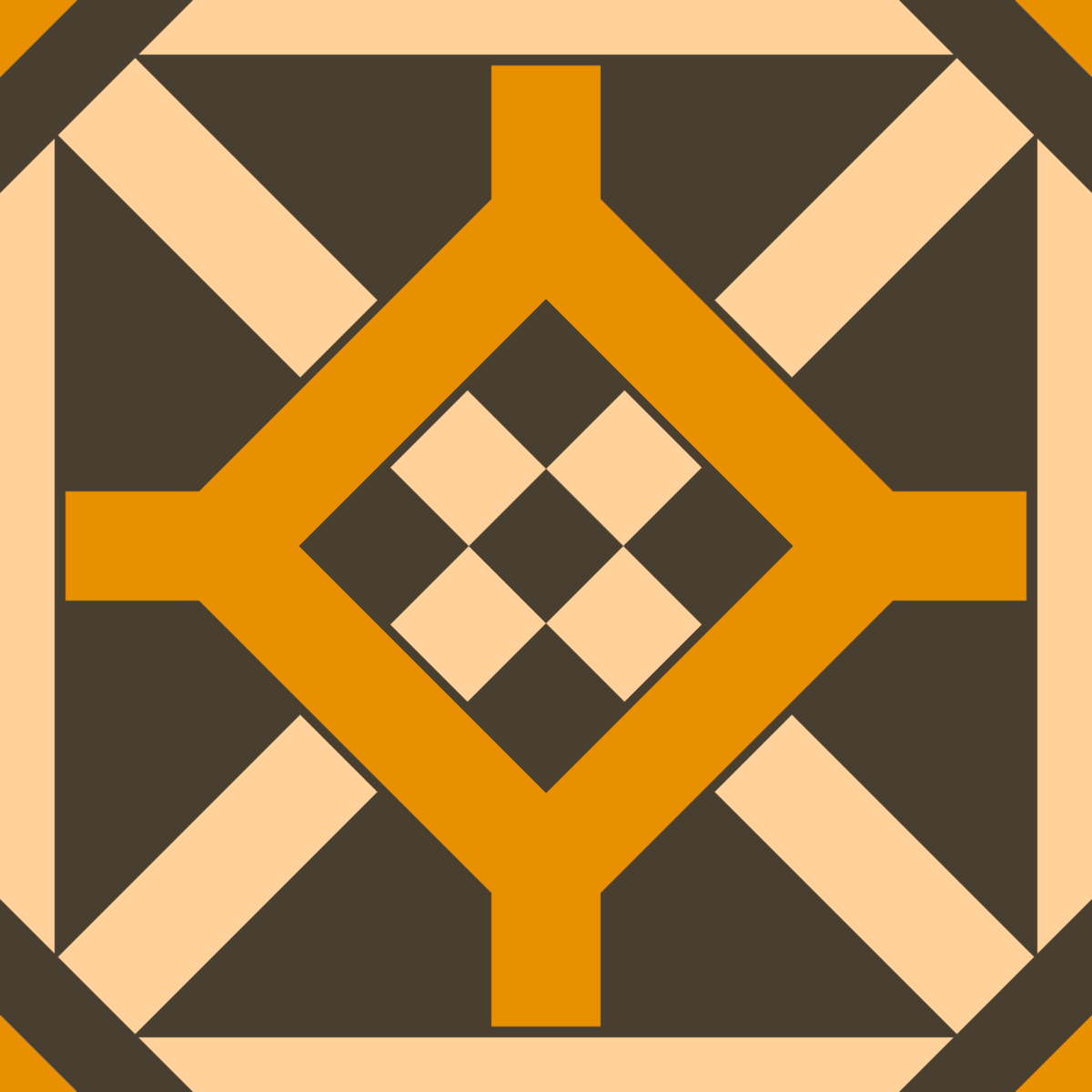 Geometric Pattern: Seville: Art Deco Dark / Red Wolf