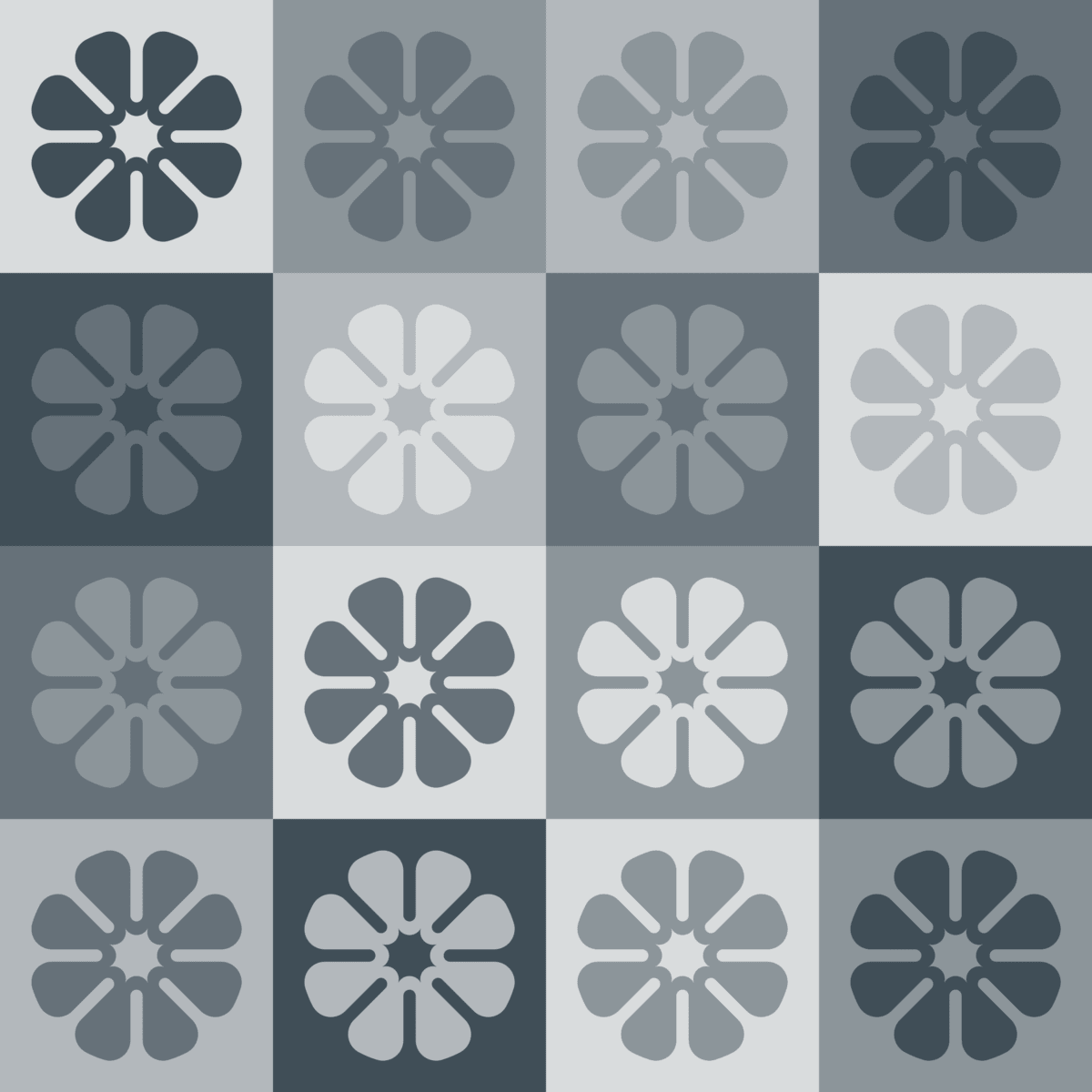 Geometric Pattern: Amapola: Stone / Red Wolf