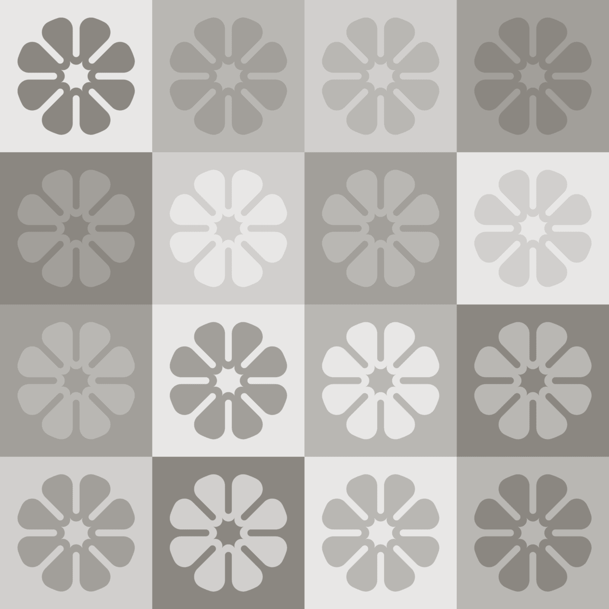 Geometric Pattern: Amapola: Stone / Red Wolf
