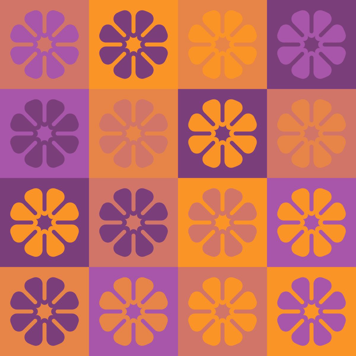 Geometric Pattern: Amapola: Moderna / Red Wolf