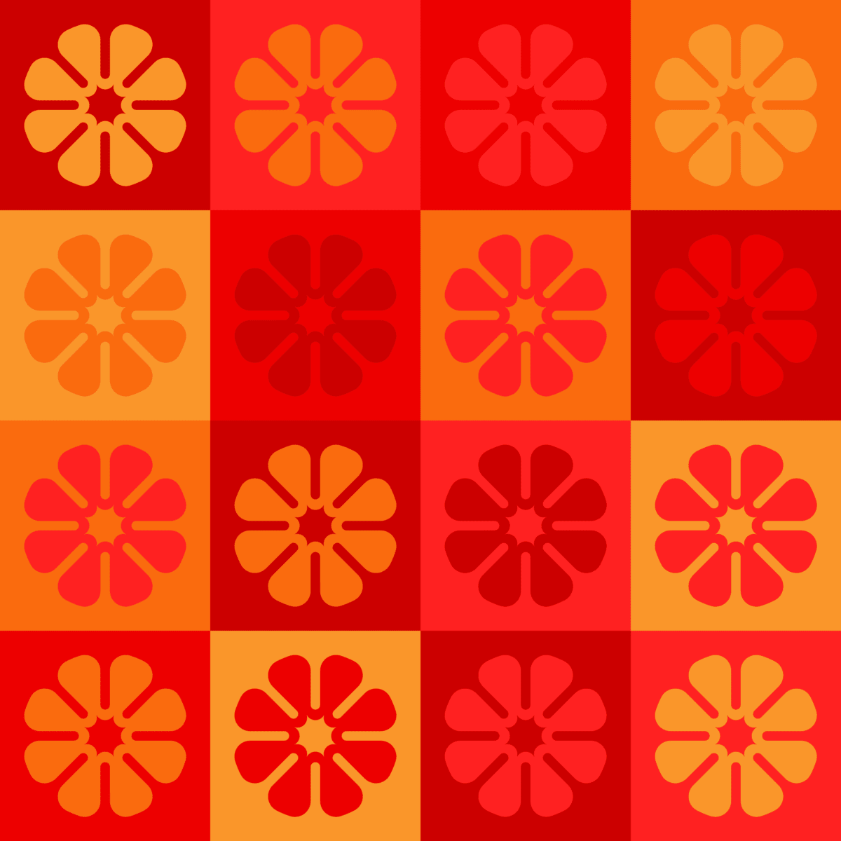 Geometric Pattern: Amapola: Moderna / Red Wolf