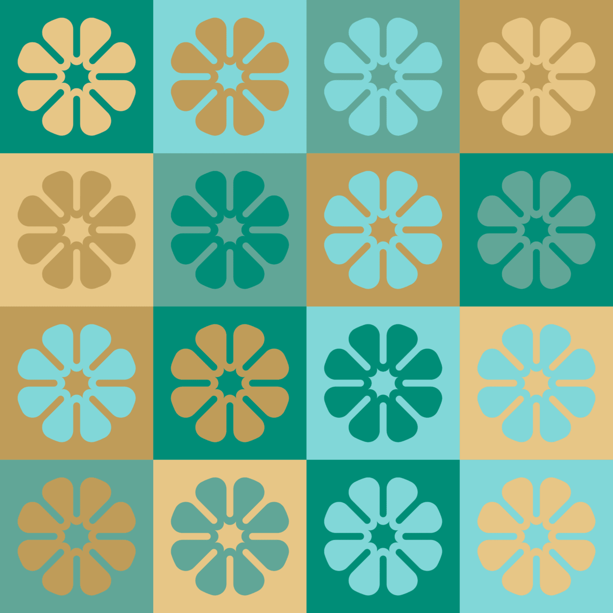 Geometric Pattern: Amapola: Art Deco / Red Wolf