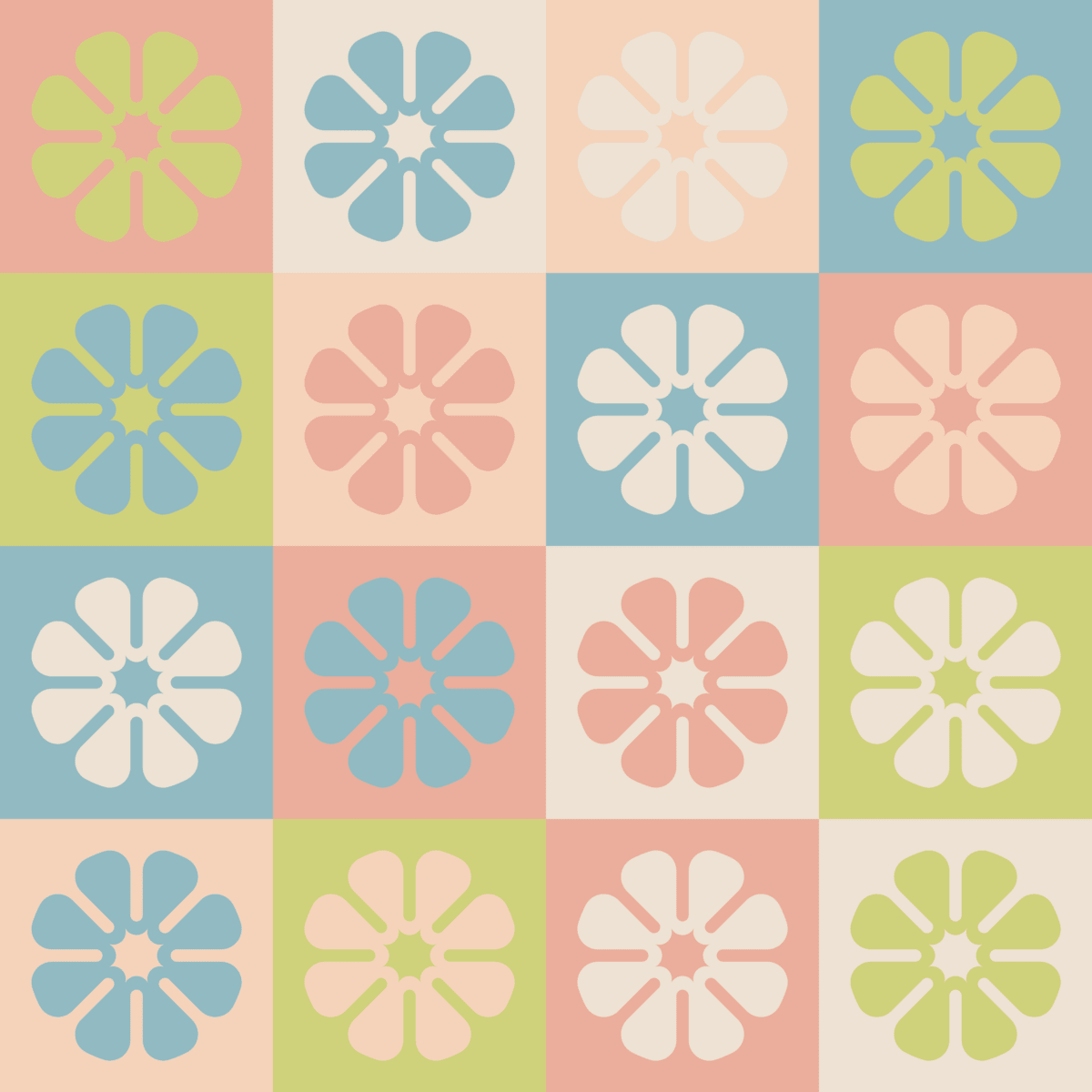 Geometric Pattern: Amapola: Garden / Red Wolf