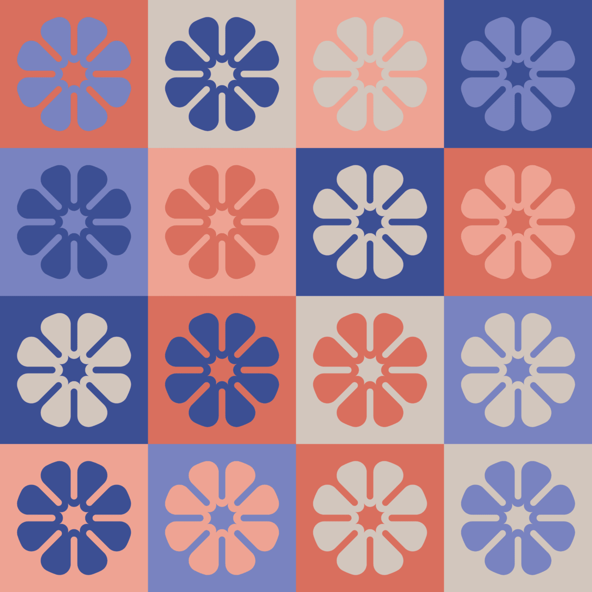 Geometric Pattern: Amapola: Garden / Red Wolf