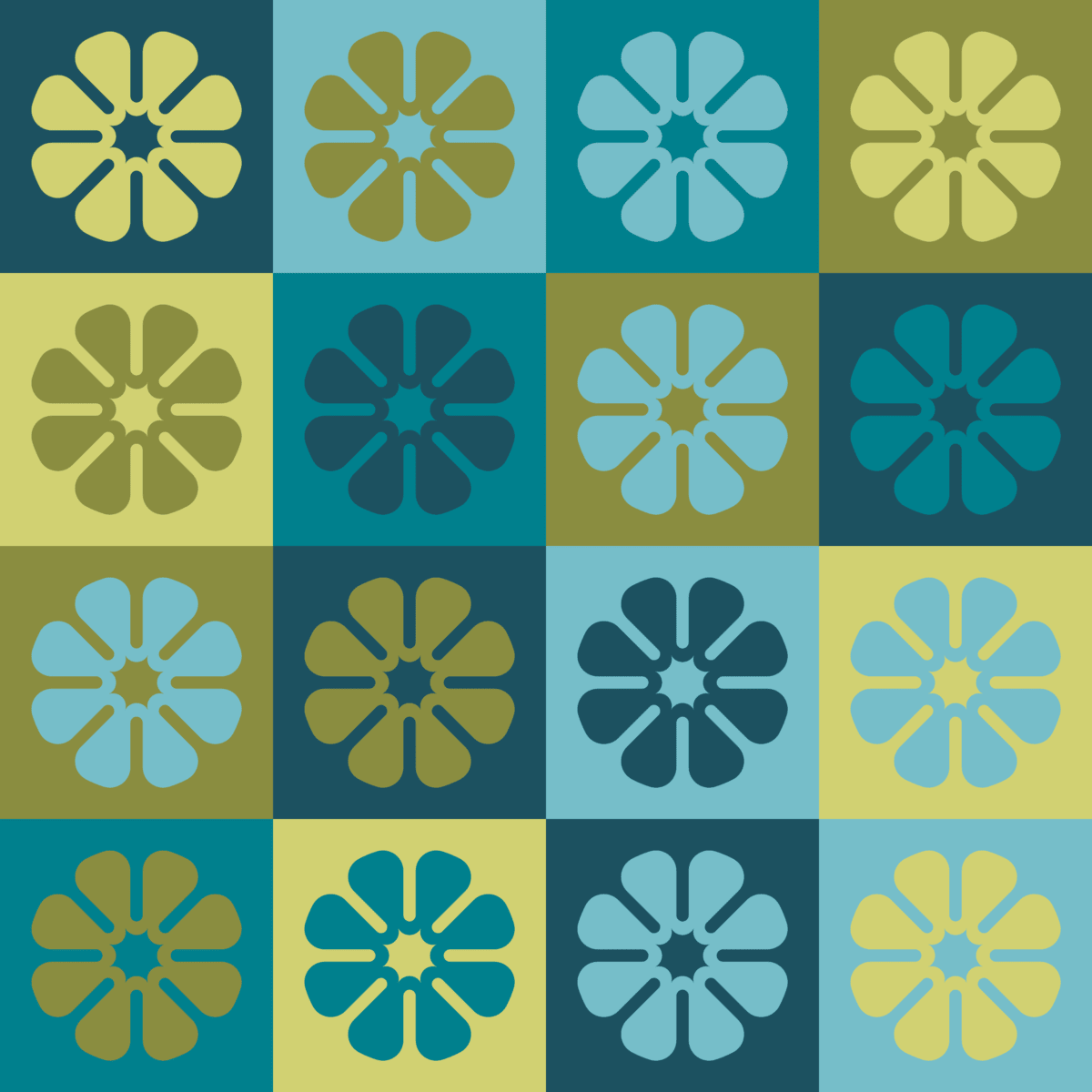 Geometric Pattern: Amapola: Garden / Red Wolf