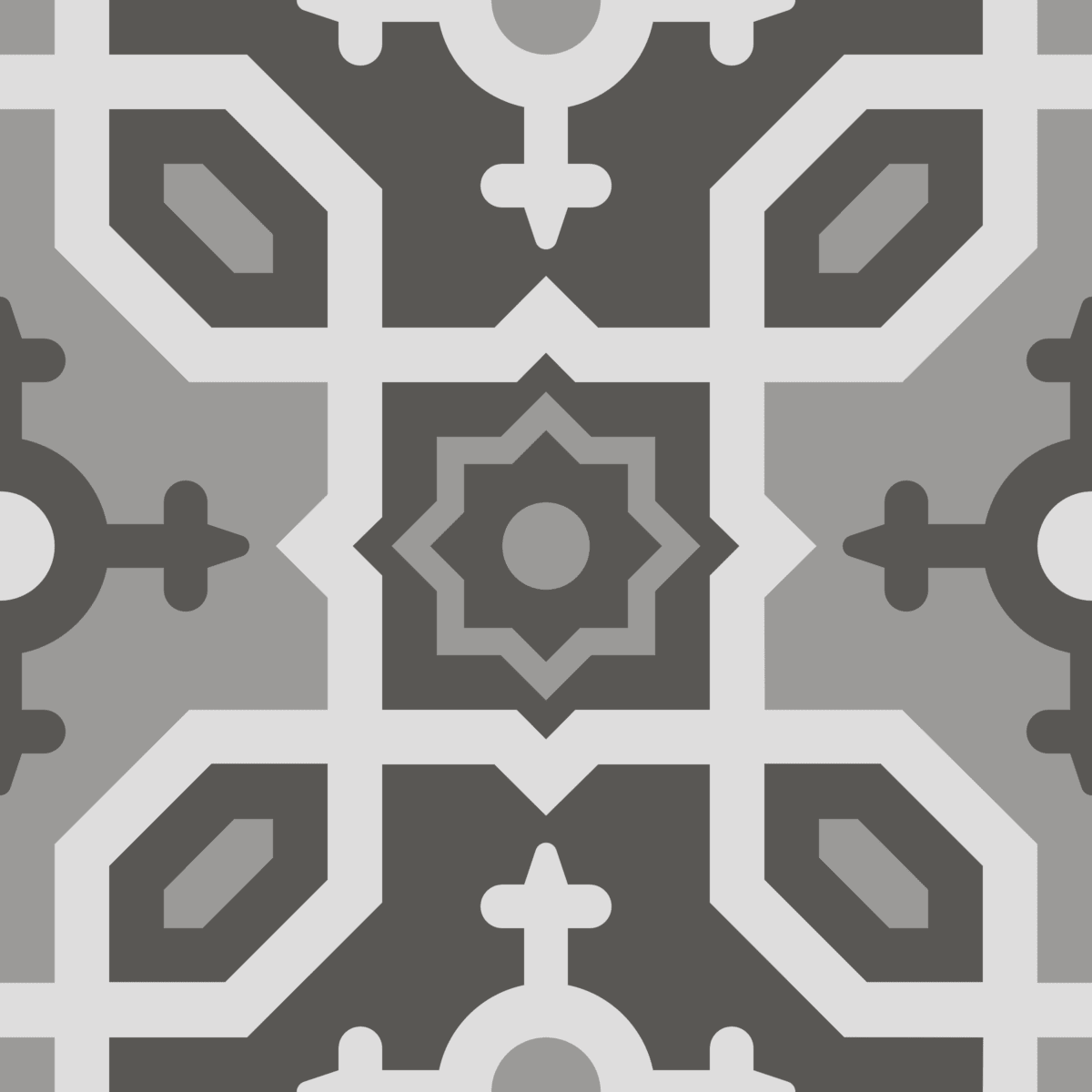 Geometric Pattern: Templo: Stone / Red Wolf