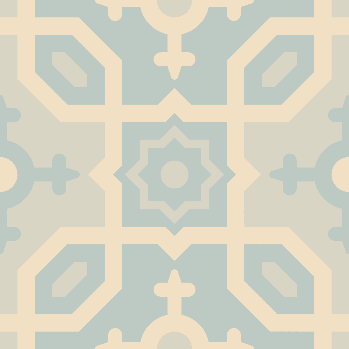 Geometric Pattern: Templo: Antique / Red Wolf