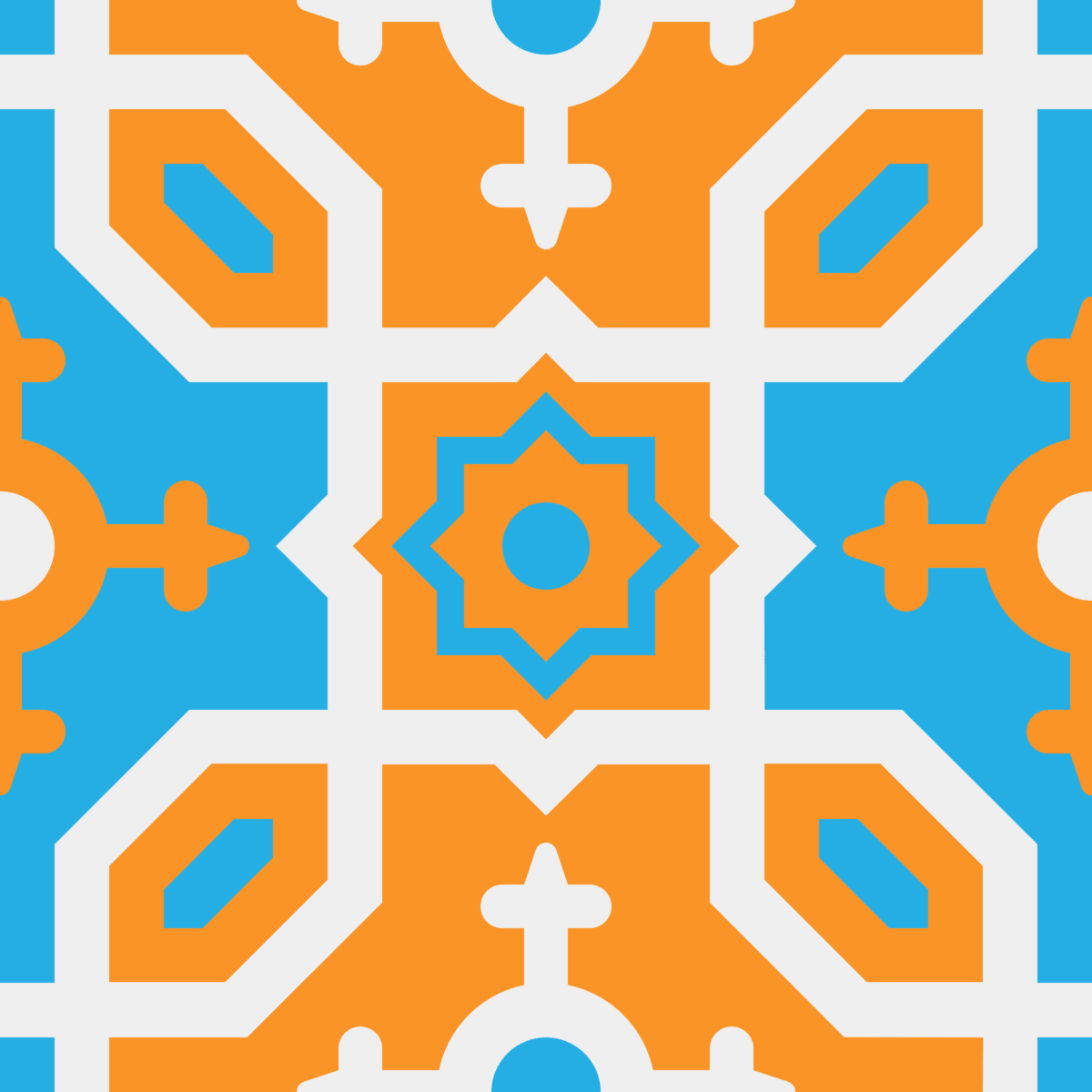 Geometric Pattern: Templo: Moderna Light / Red Wolf