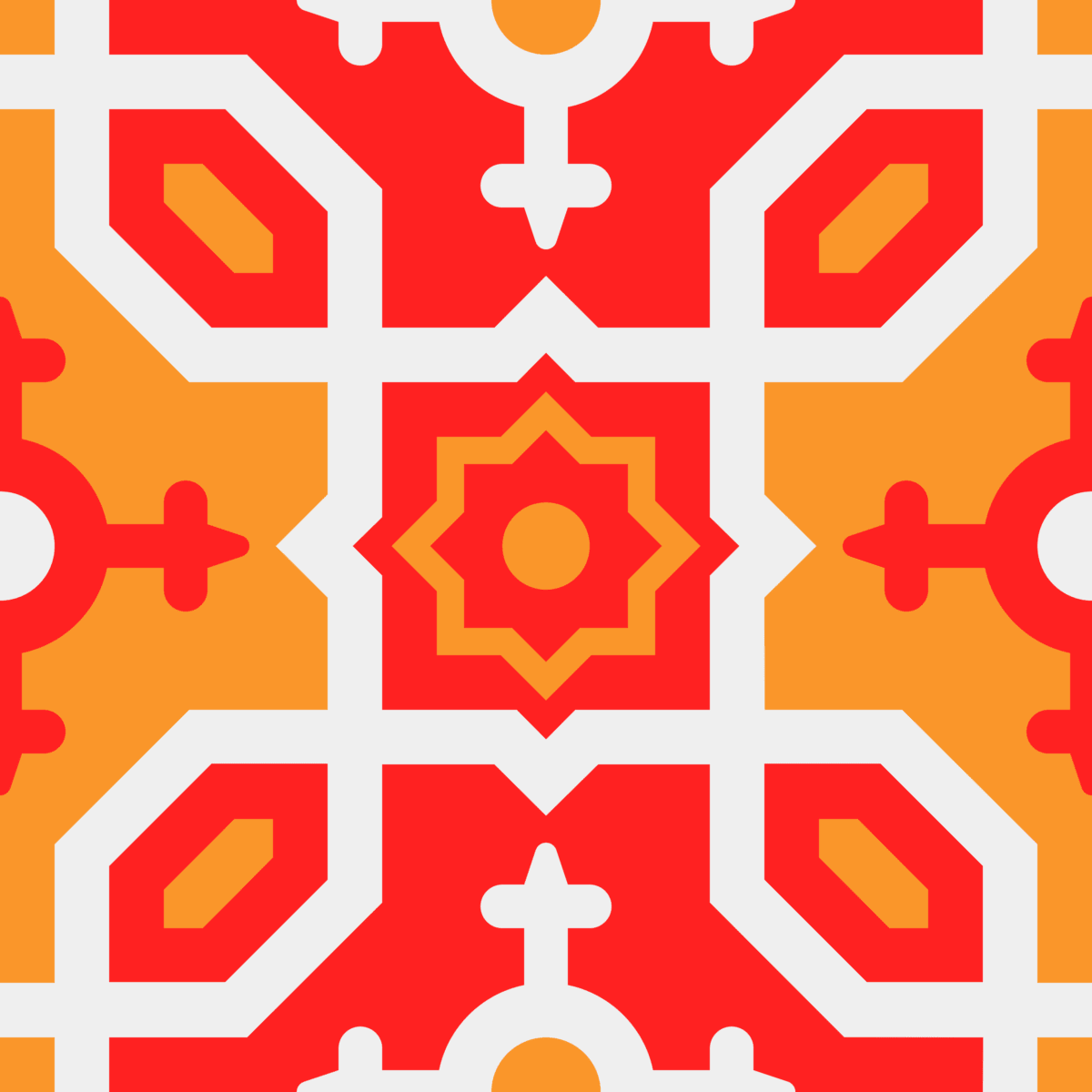 Geometric Pattern: Templo: Moderna Light / Red Wolf