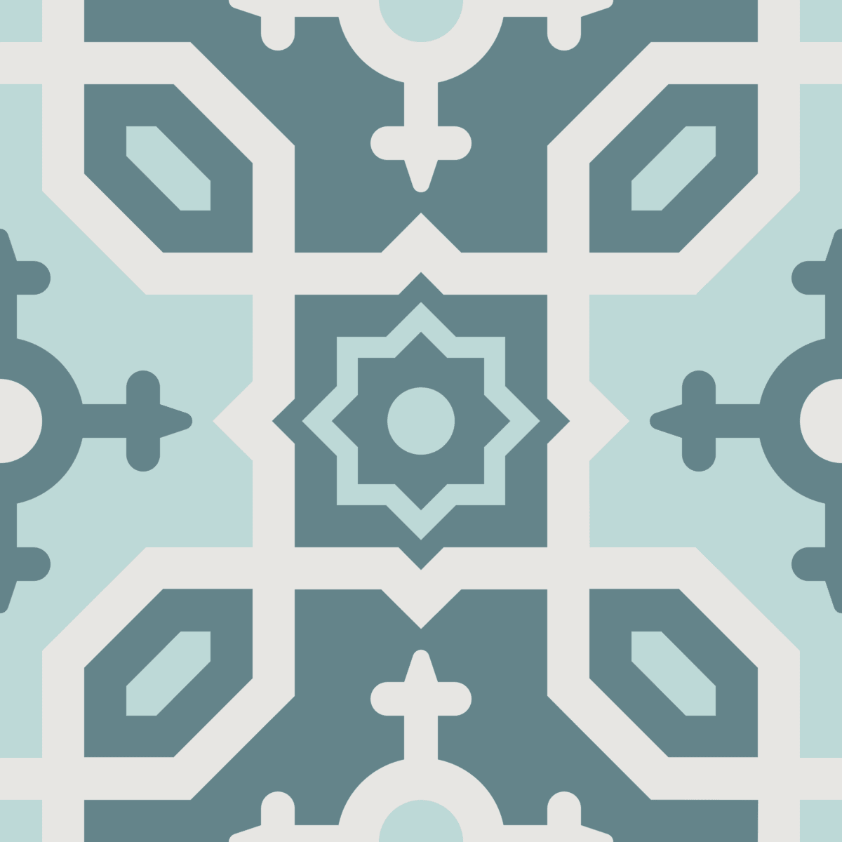 Geometric Pattern: Templo: Art Deco / Red Wolf