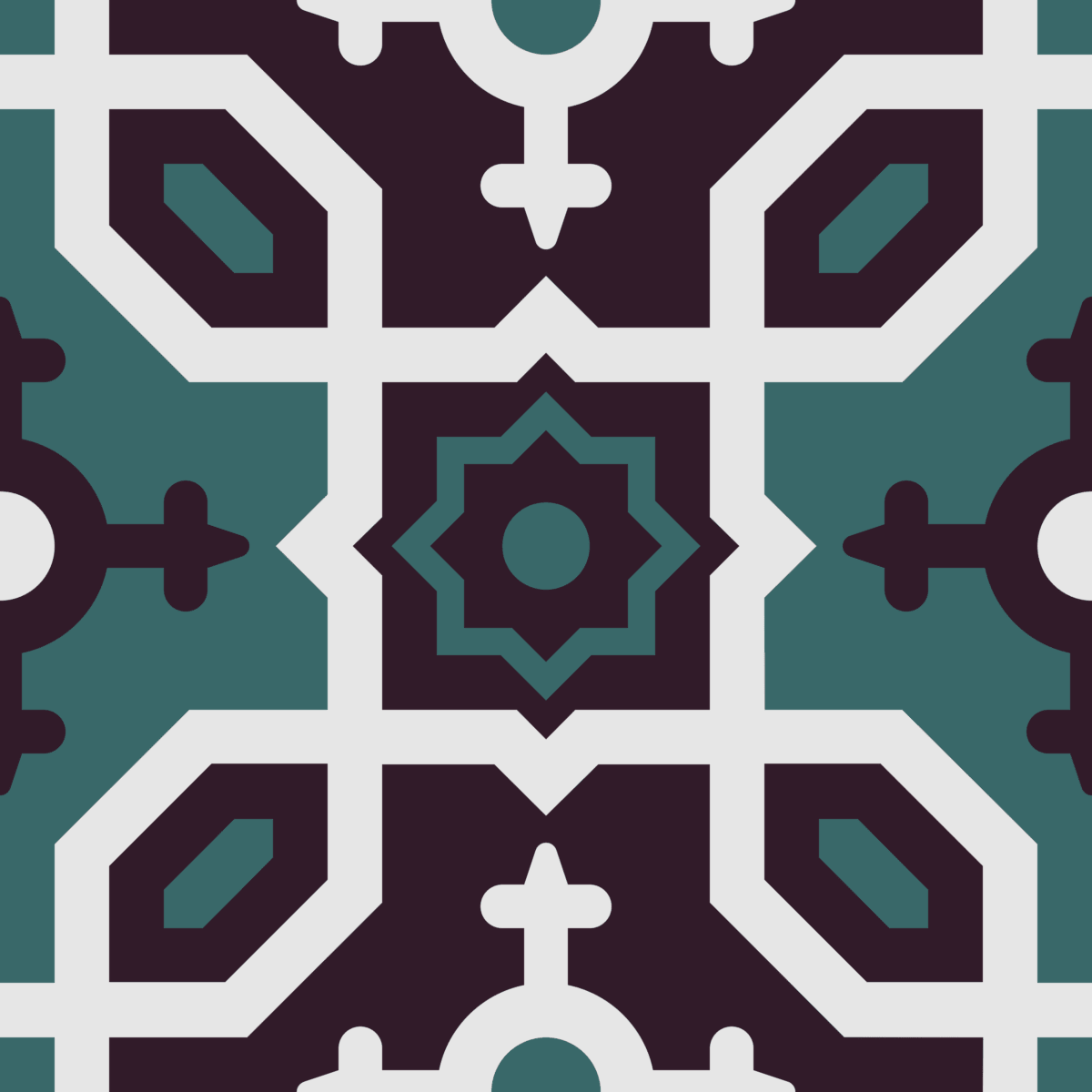 Geometric Pattern: Templo: Art Deco / Red Wolf