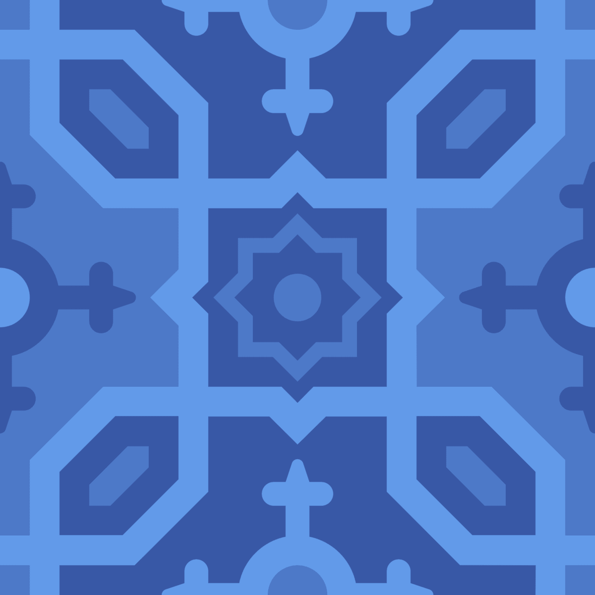 Geometric Pattern: Templo: Gemstone / Red Wolf