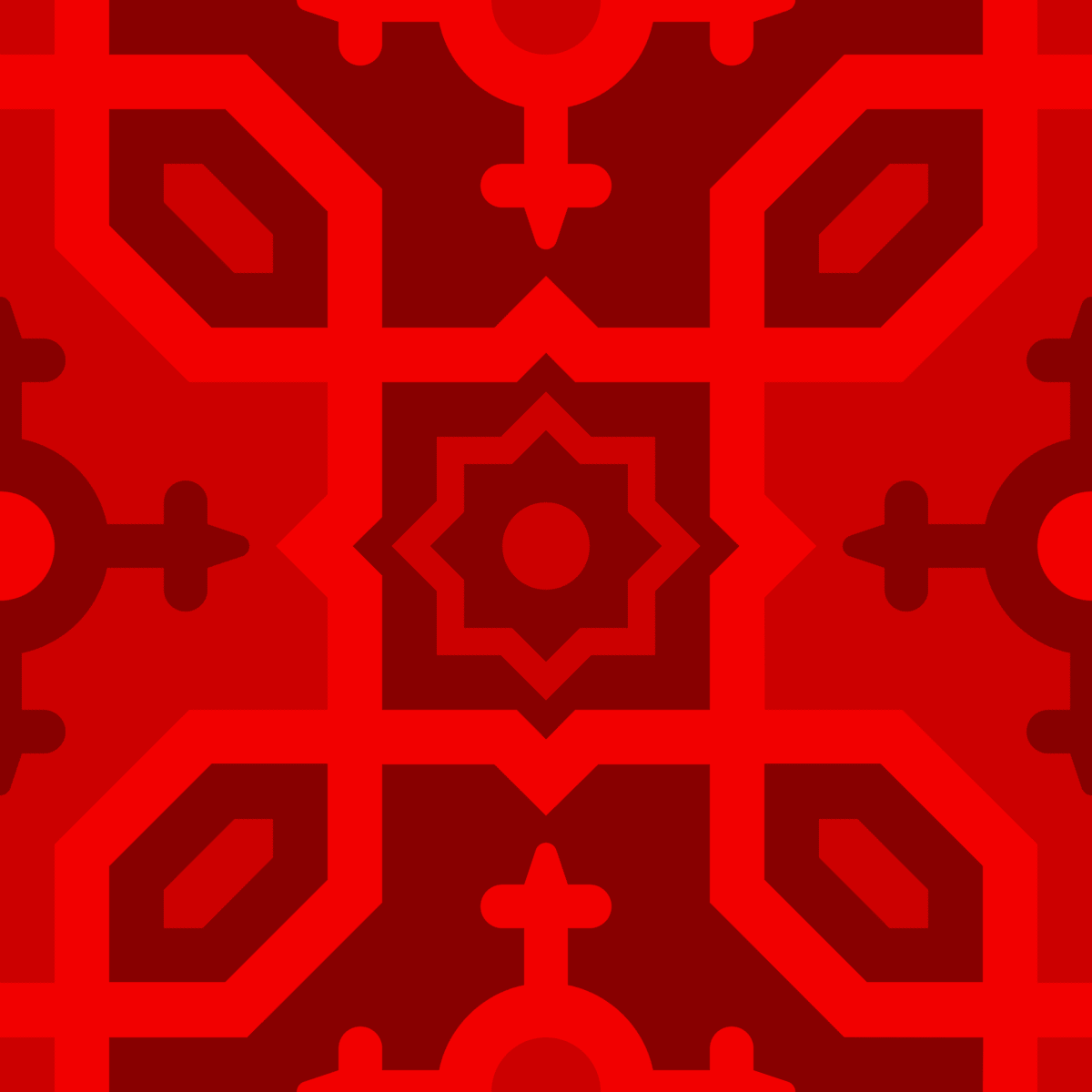 Geometric Pattern: Templo: Gemstone / Red Wolf