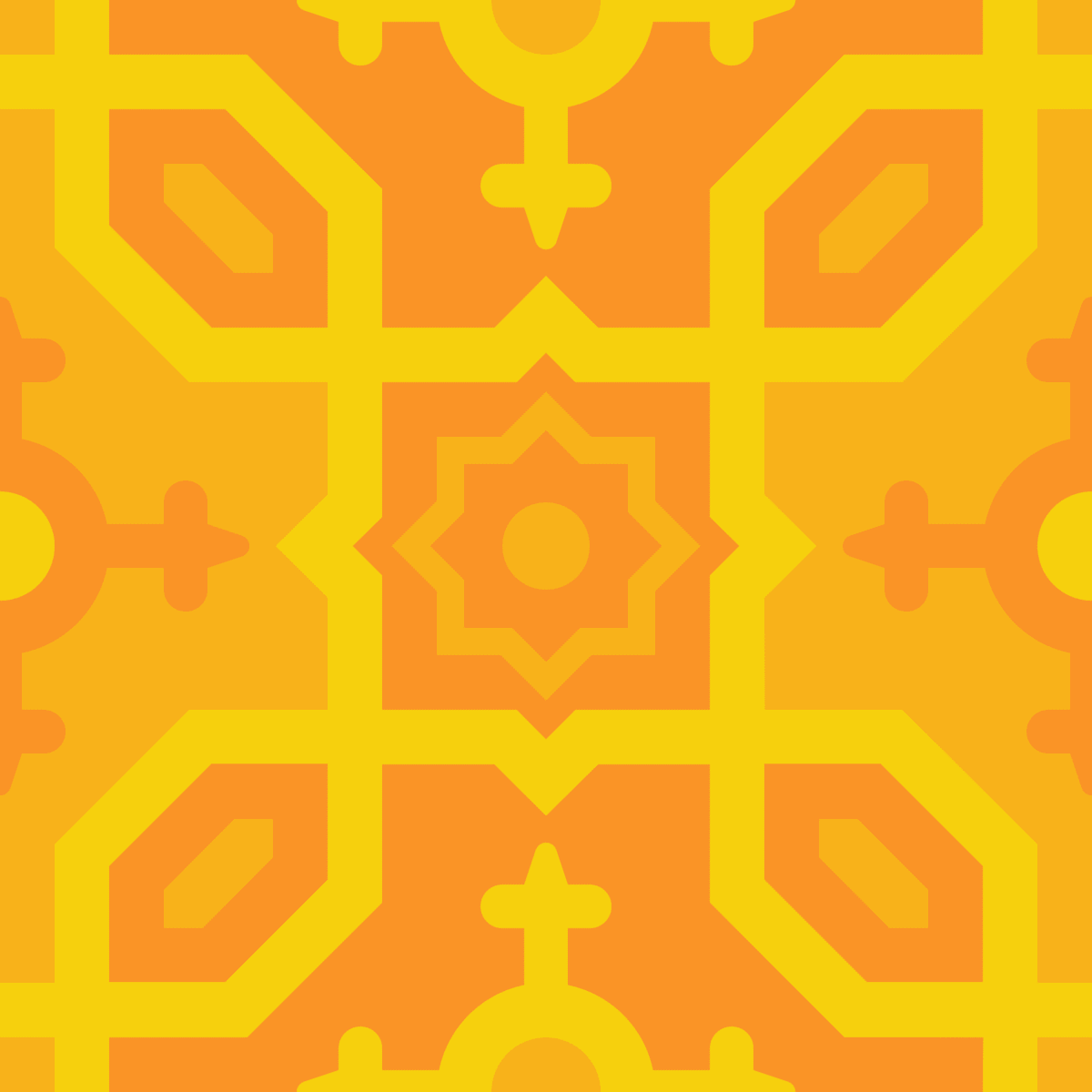 Geometric Pattern: Templo: Gemstone / Red Wolf