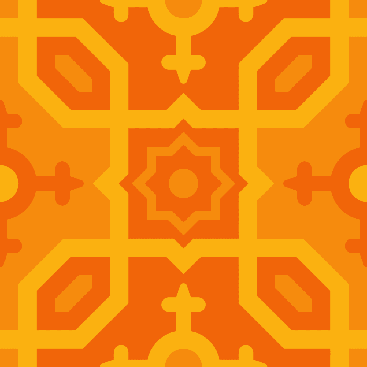 Geometric Pattern: Templo: Gemstone / Red Wolf