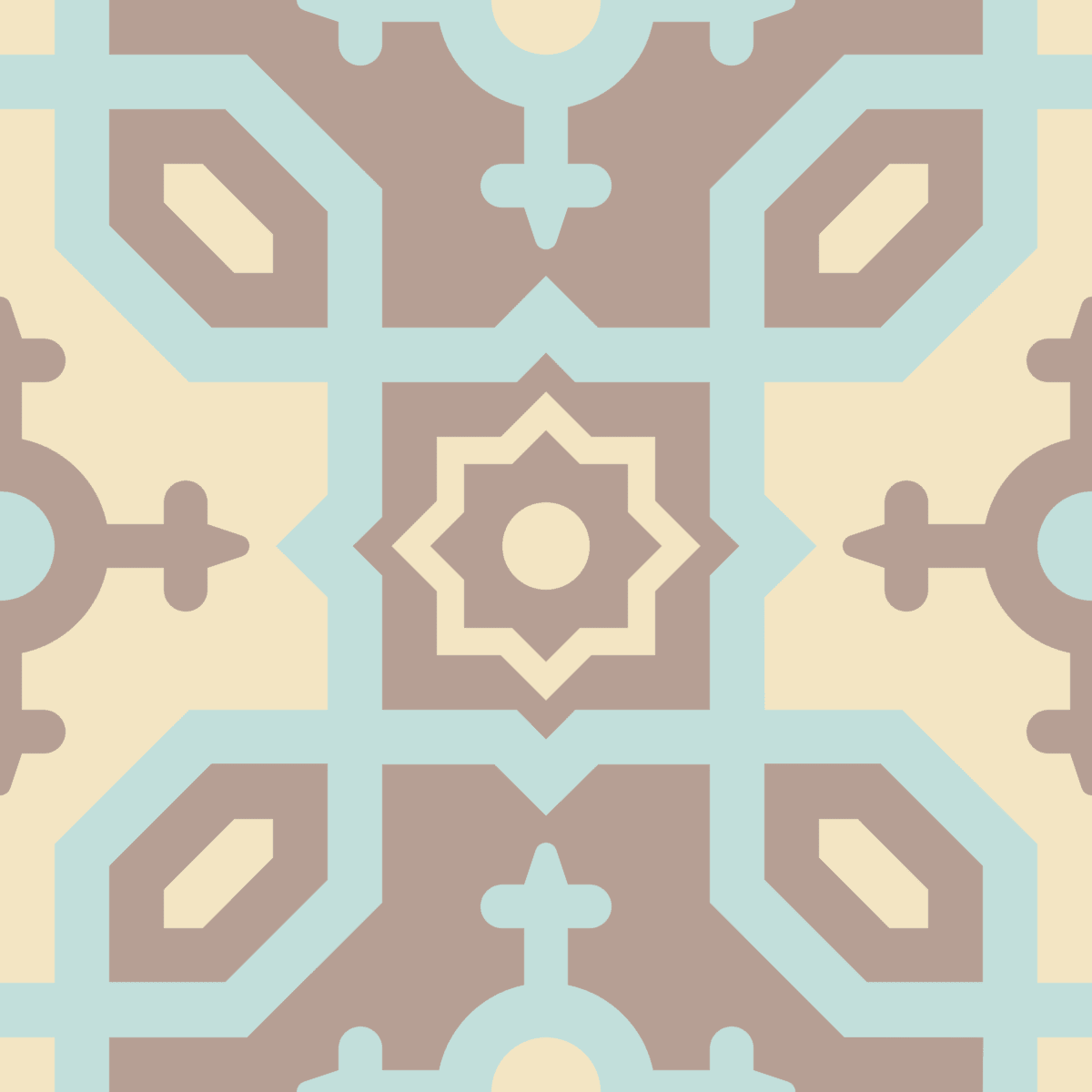 Geometric Pattern: Templo: Garden / Red Wolf