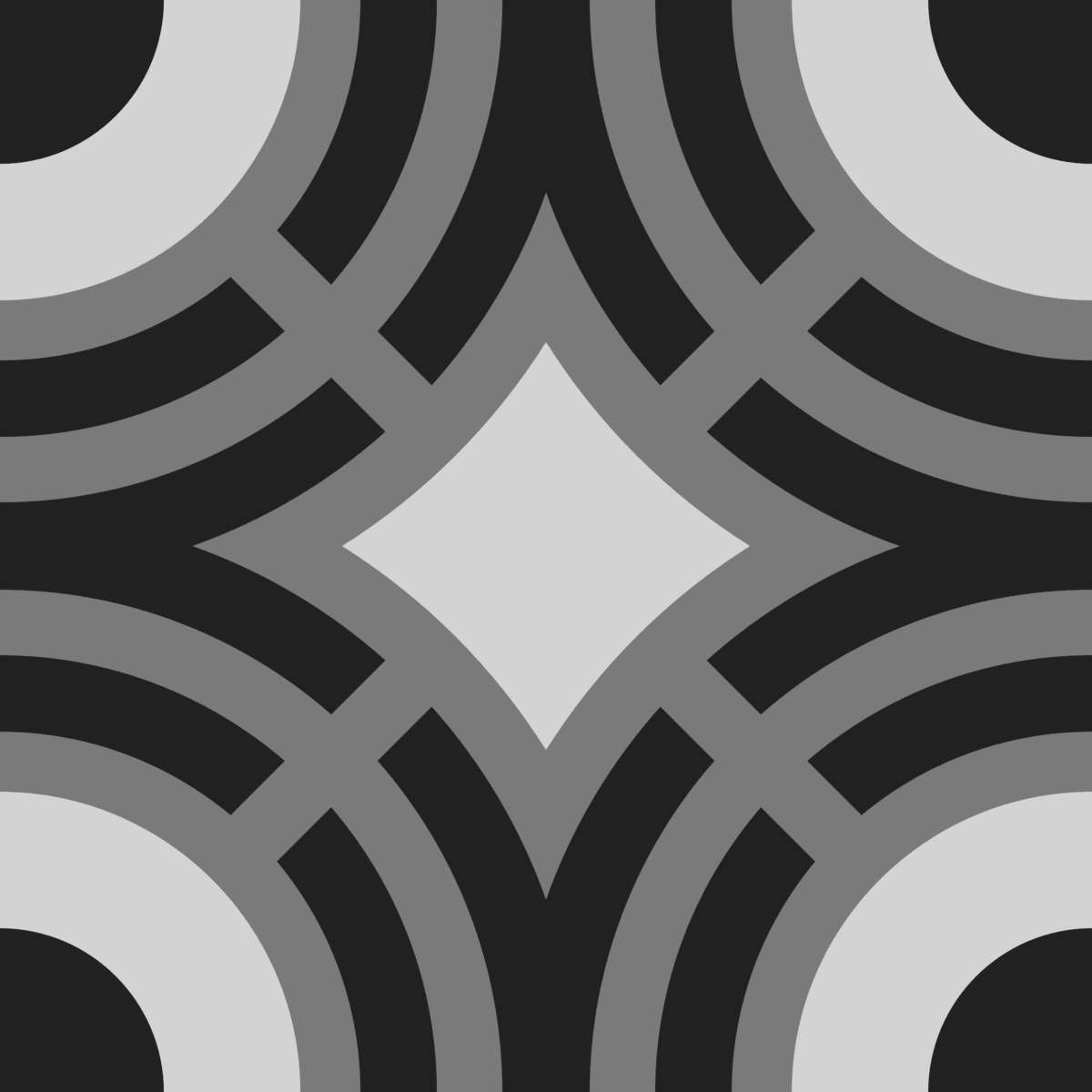 Geometric Pattern: Chapateo: Cesco Dark / Red Wolf