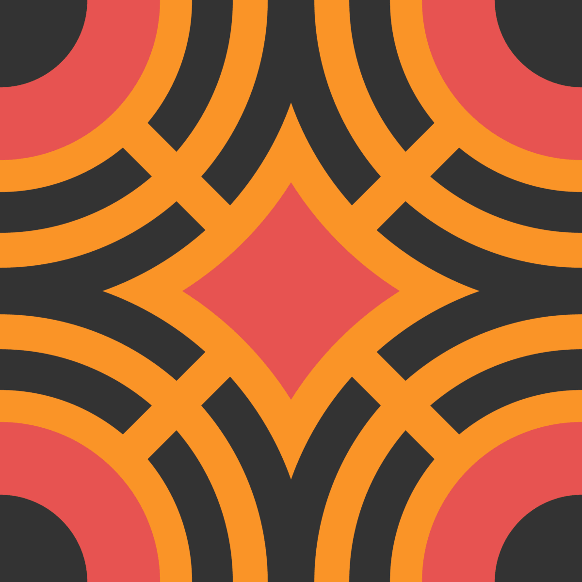 Geometric Pattern: Chapateo: Moderna Dark / Red Wolf