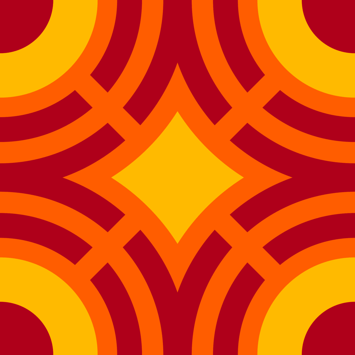 Geometric Pattern: Chapateo: Art Deco Dark / Red Wolf