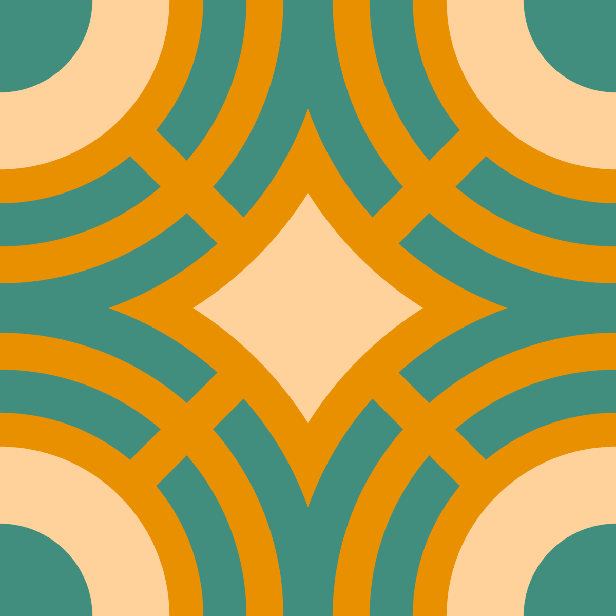 Geometric Pattern: Chapateo: Art Deco Dark / Red Wolf