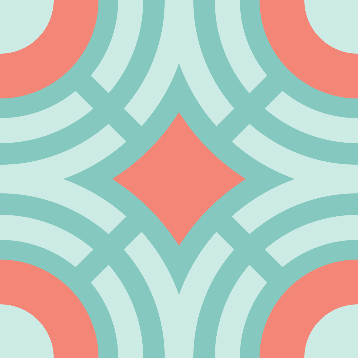 Geometric Pattern: Chapateo: Garden Light / Red Wolf