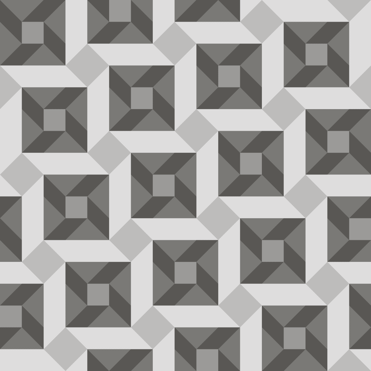 Geometric Pattern: Sanchez: Stone / Red Wolf