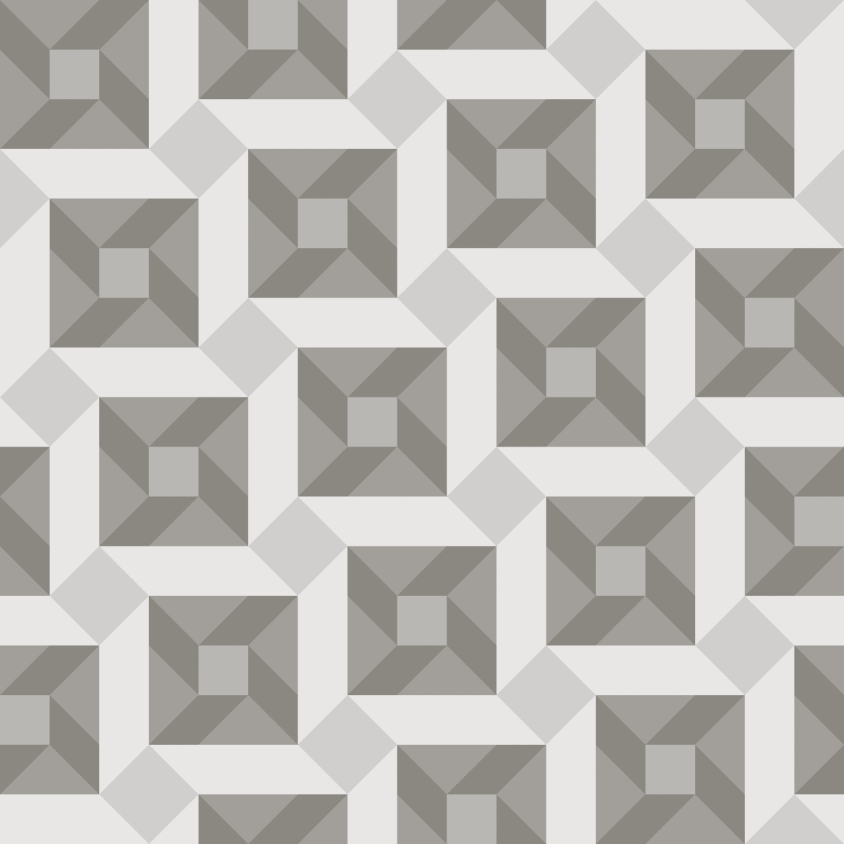 Geometric Pattern: Sanchez: Stone / Red Wolf