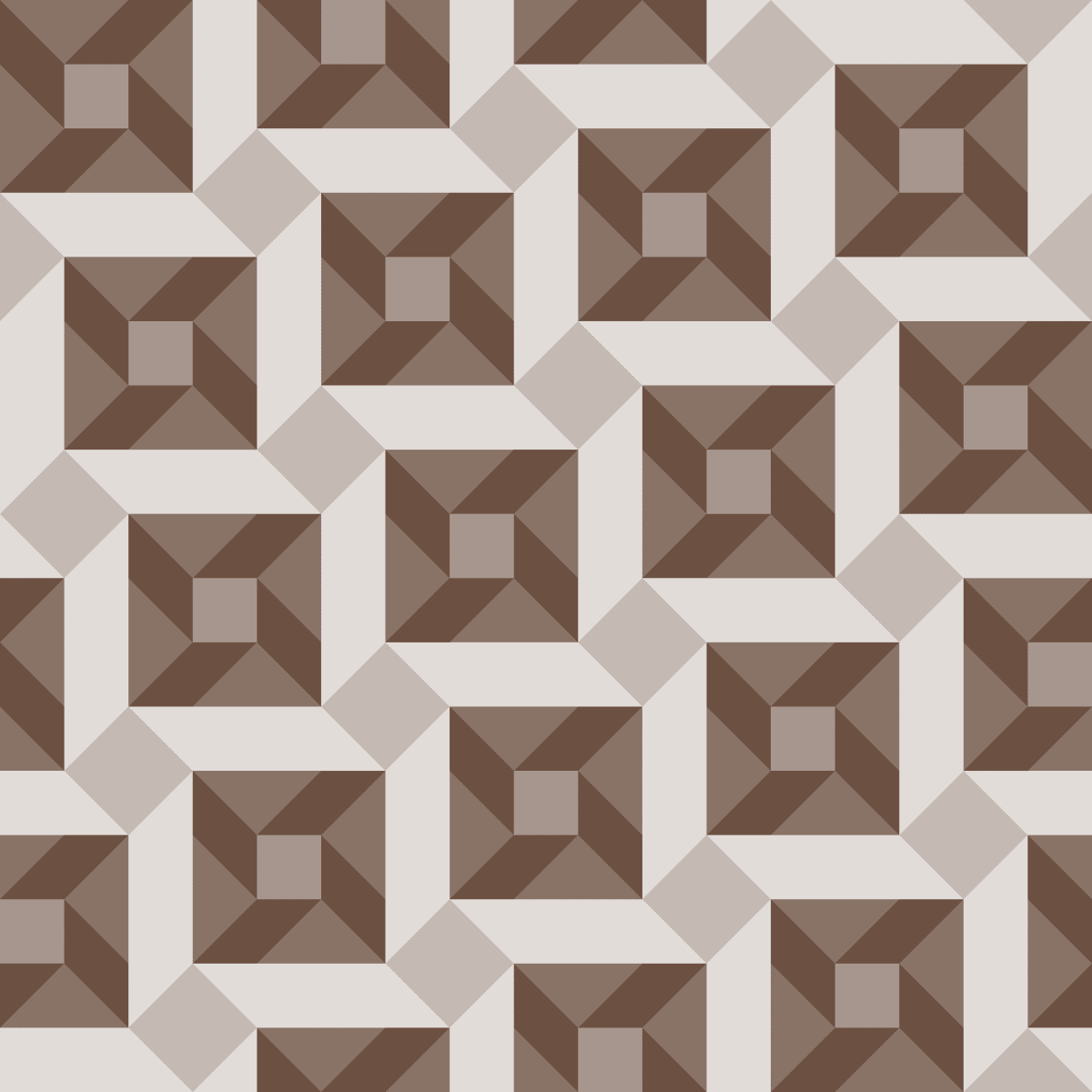Geometric Pattern: Sanchez: Stone / Red Wolf