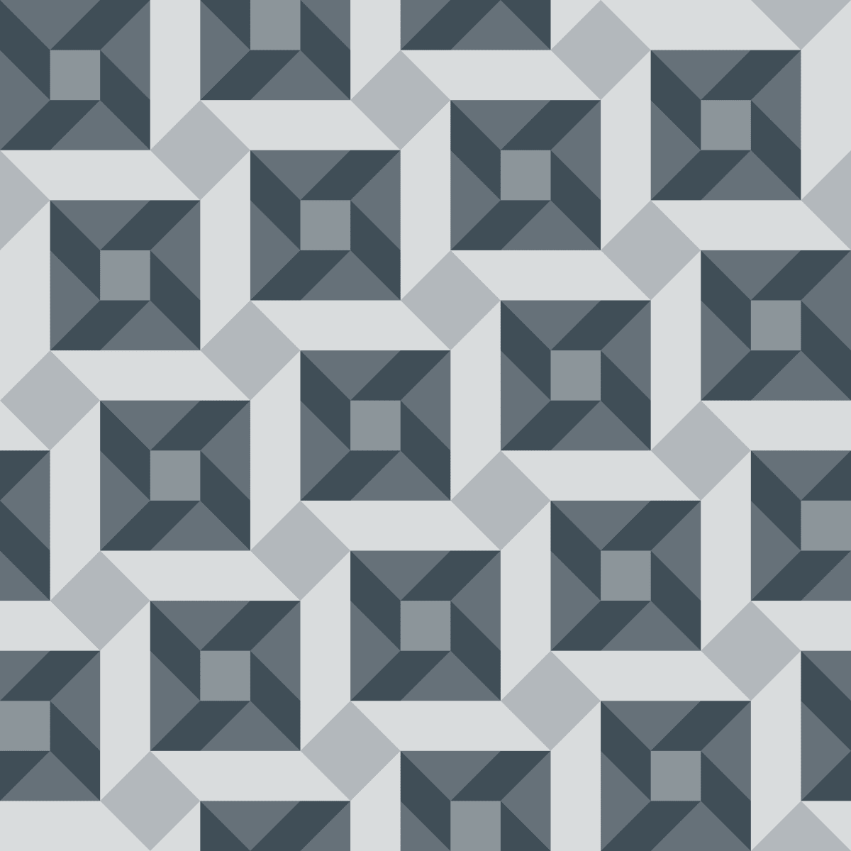 Geometric Pattern: Sanchez: Stone / Red Wolf