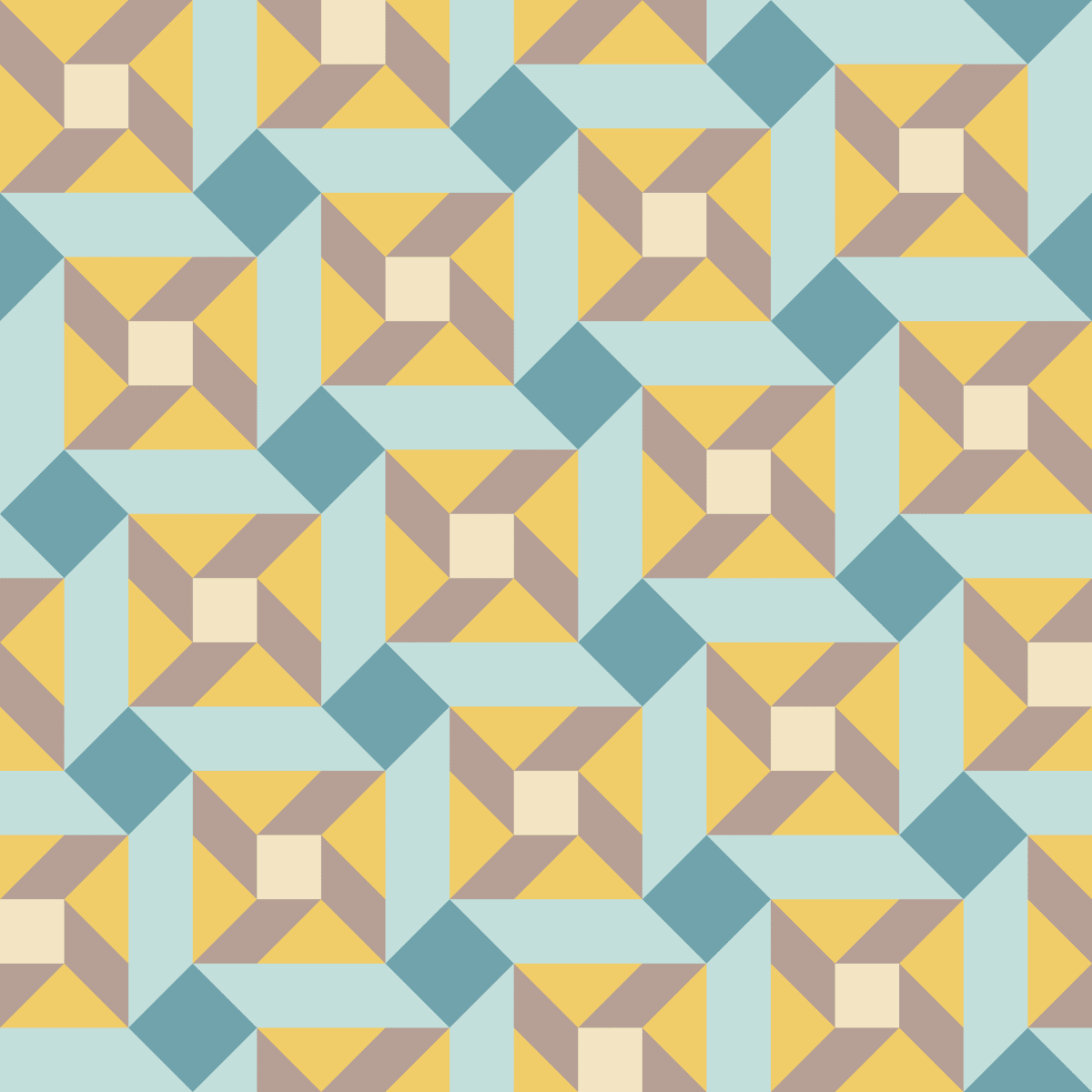 Geometric Pattern: Sanchez: Garden / Red Wolf