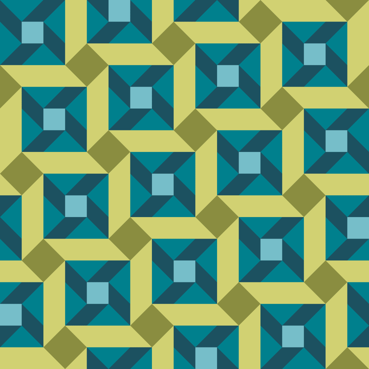 Geometric Pattern: Sanchez: Garden / Red Wolf