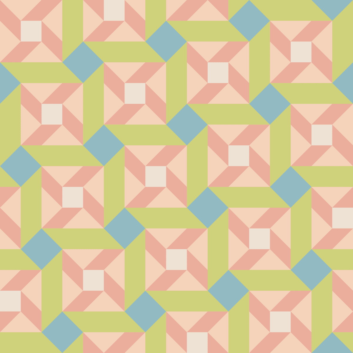 Geometric Pattern: Sanchez: Garden / Red Wolf