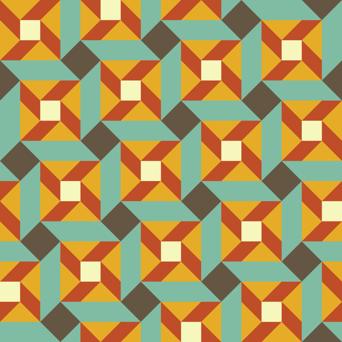 Geometric Pattern: Sanchez: Seasons / Red Wolf