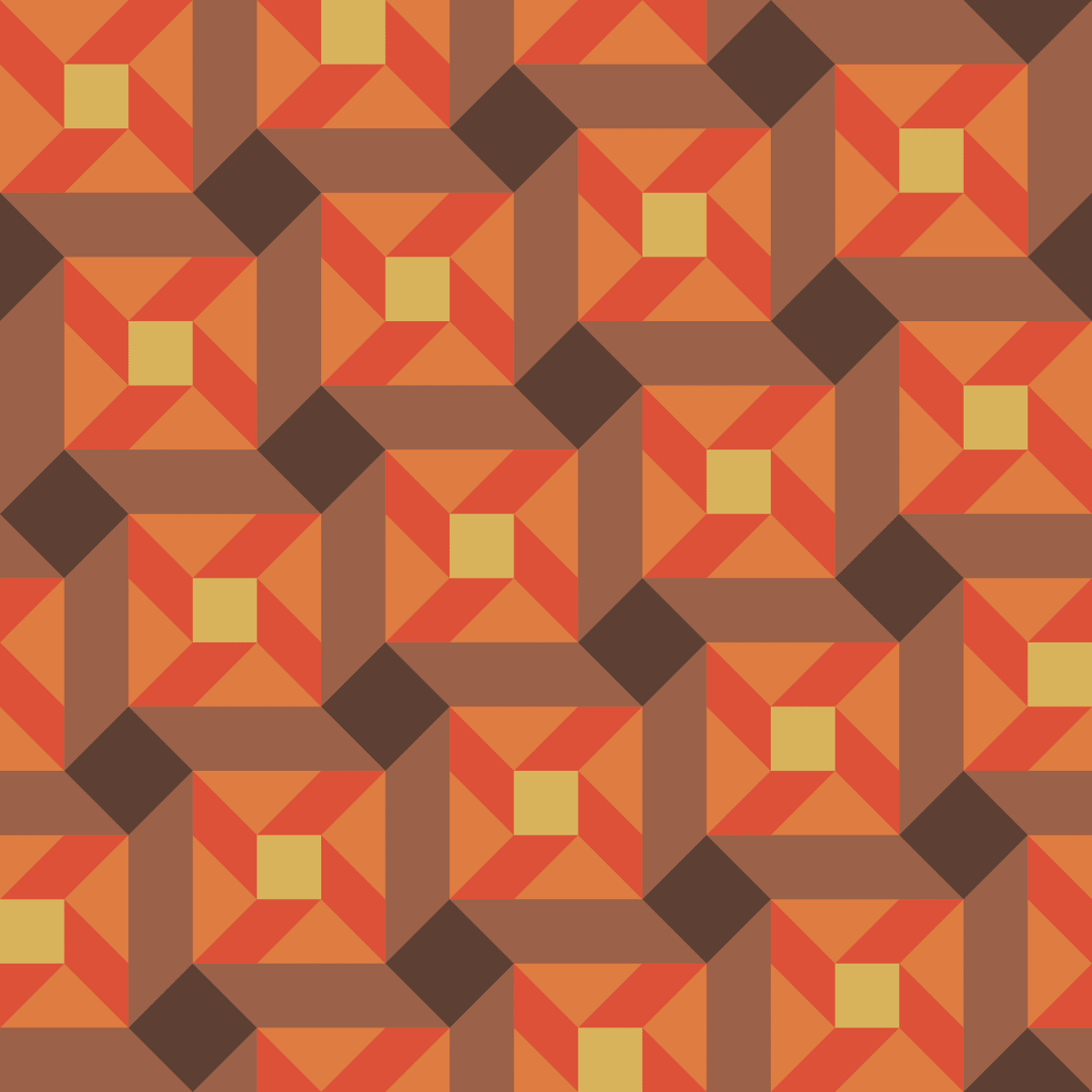 Geometric Pattern: Sanchez: Seasons / Red Wolf
