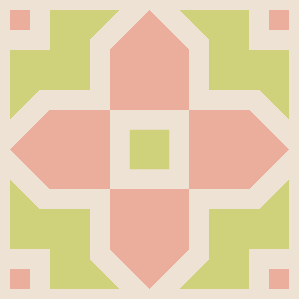 Geometric Pattern: Rosca: Garden / Red Wolf