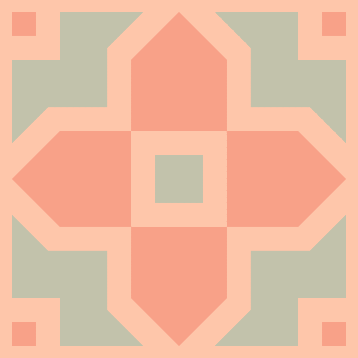 Geometric Pattern: Rosca: Hortus / Red Wolf
